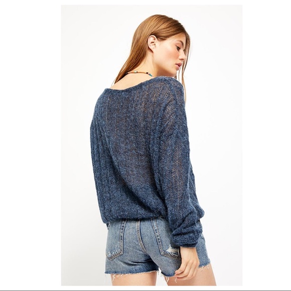 FREE PEOPLE BOHO PULLOVER KNIT TUNIC SWEATER A3C - Picture 4 of 16